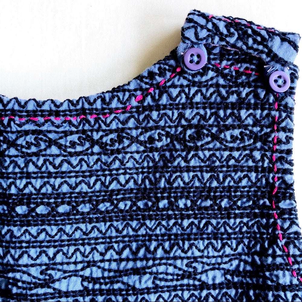 Tea Collection Reversible Blue/Pink Cotton Dress 3 - Picture 6 of 11